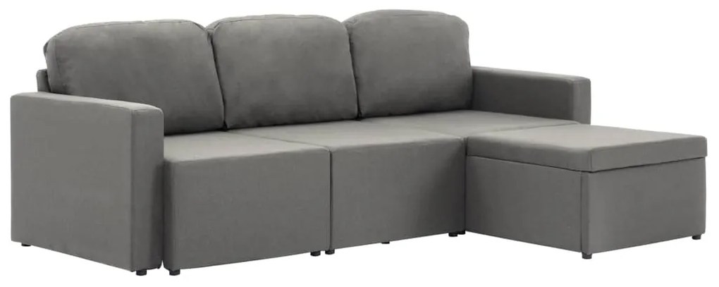 288791 vidaXL Canapea extensibilă modulară, 3 locuri, gri taupe, textil