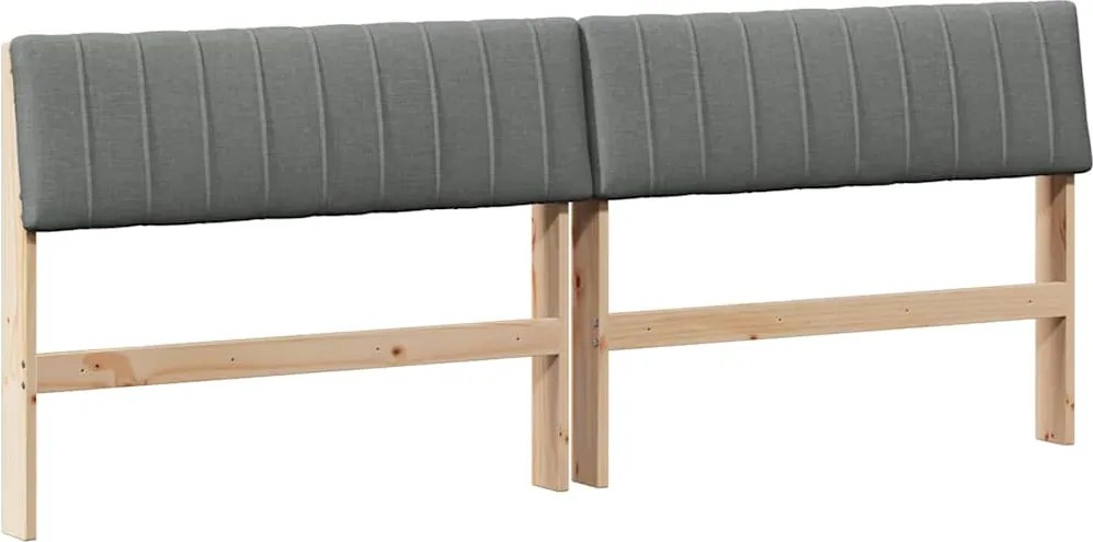 vidaXL Tăblie tapițată Gri închis 200 cm Lemn de pin masiv