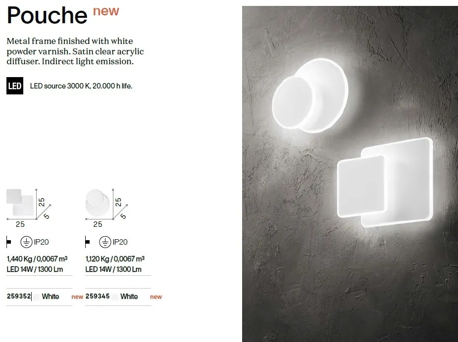 Aplica LED ambientala design modern POUCHE AP SQUARE