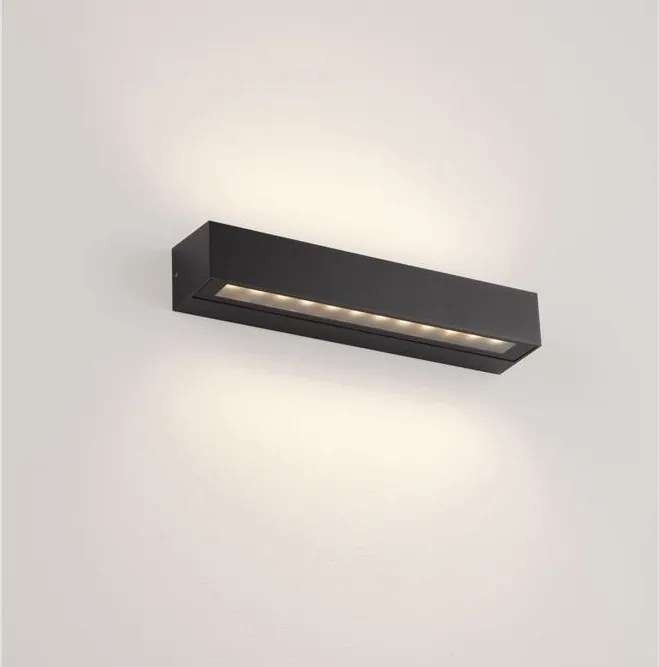 Aplica exterior neagra liniara 38cm IP65 LED CCT PRISMATIC