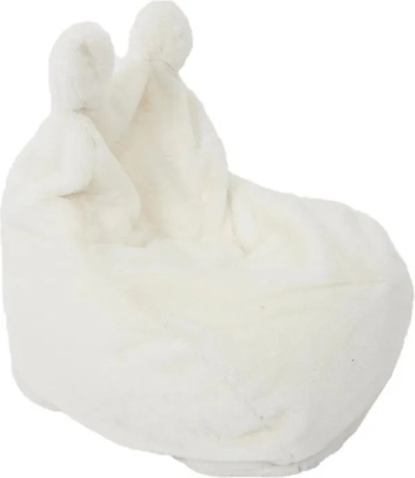 OFERTA Sac de sedere pentru copii din blana artificiala BUBBLO, alb, II calitate