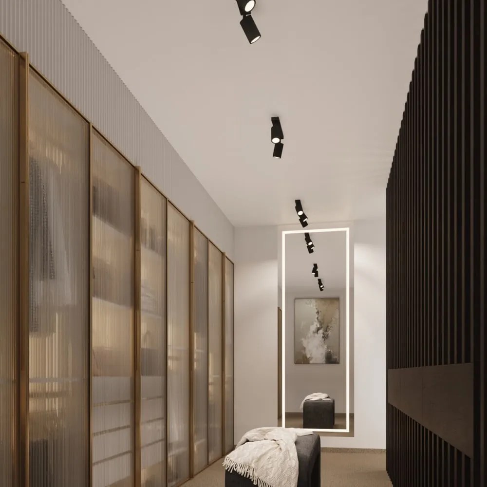 Spot negru 6,5x30 cm Gleam – Sollux