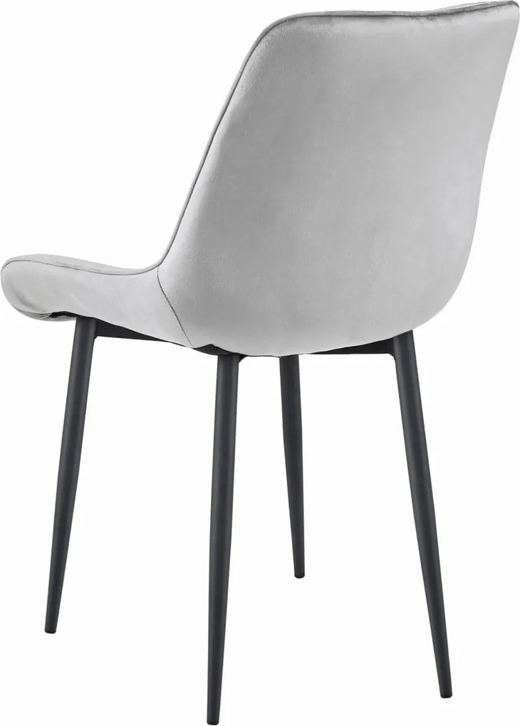 OFERTA Scaun de luat masa din catifea TOR, gri deschis, calitatea II