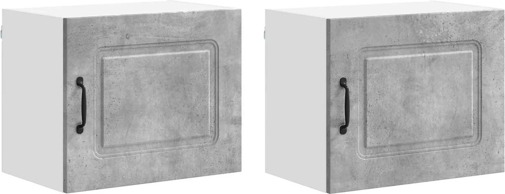 vidaXL Dulap de bucătărie Kalmar 2 pcs Gri din beton 50 x 31 x 40 cm