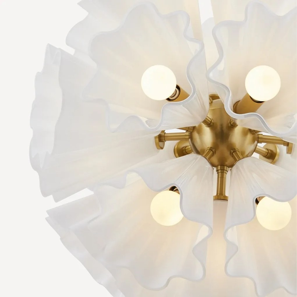 Candelabru LUX, Sticla Ondulata, Alama, 22xE14, Carpi