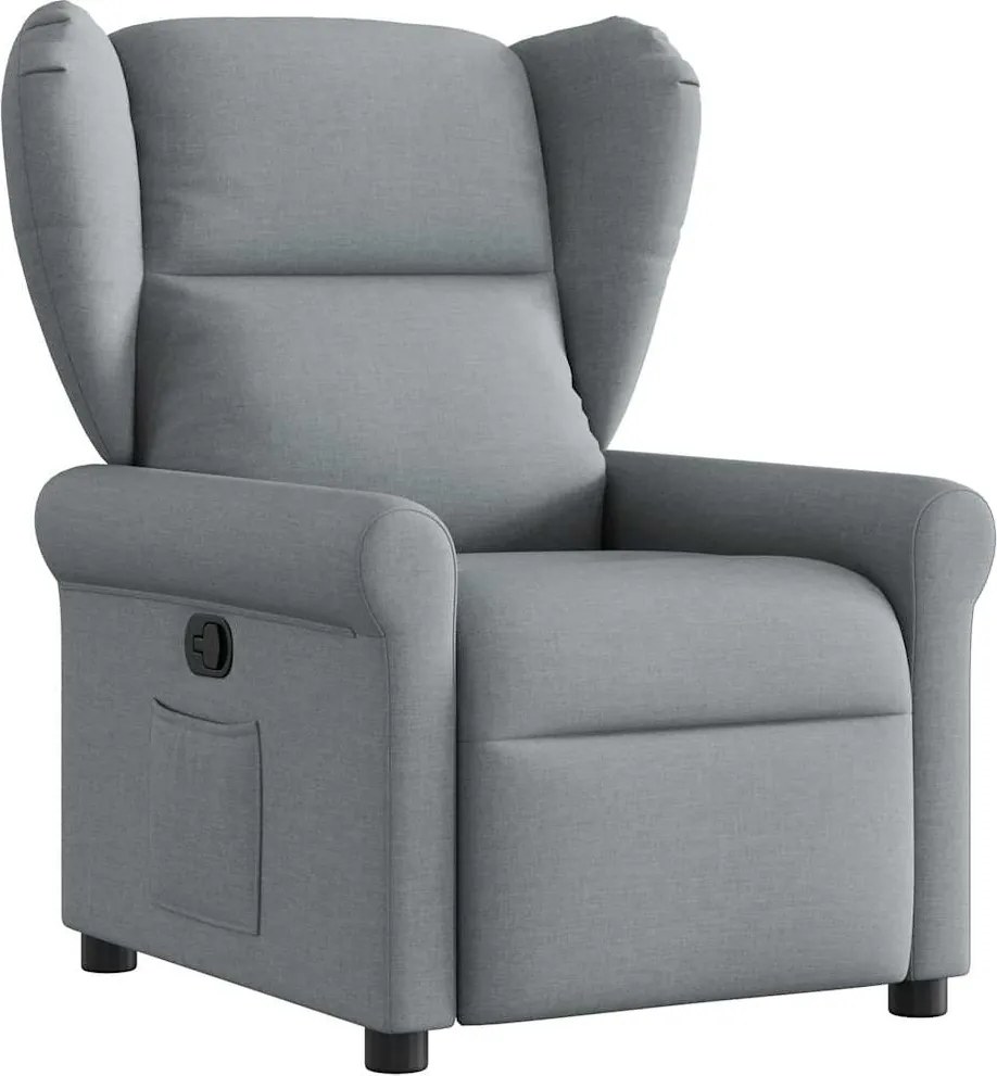 vidaXL Fotoliu rabatabil, gri deschis, material textil