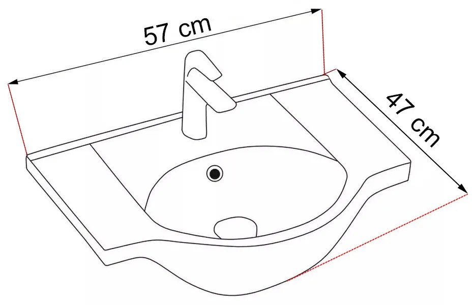 Dulap inferior Bianca Plus 55 cu lavoar, culoare Aida nuc