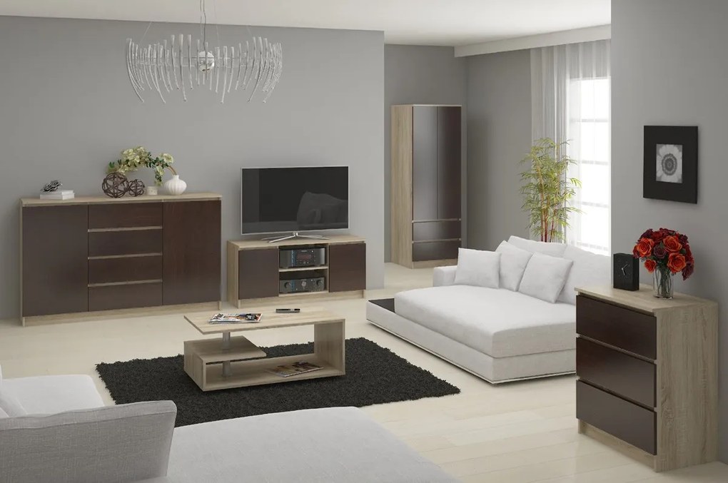 Comodă Kapil (stejar sonoma + wenge). 1069024