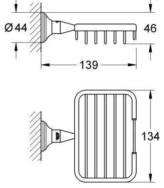 GROHE 40659001 - Poliță de colț ESSENTIALS AUTHENTIC, crom lucios