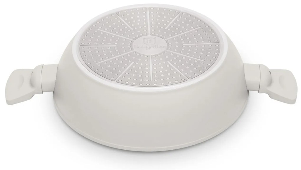 Cratiță cu capac 30 cm, 4.5L – Berlinger Haus Sahara Collection BH 8069, crem, cu strat antiaderent titan, compatibilă cu inducție