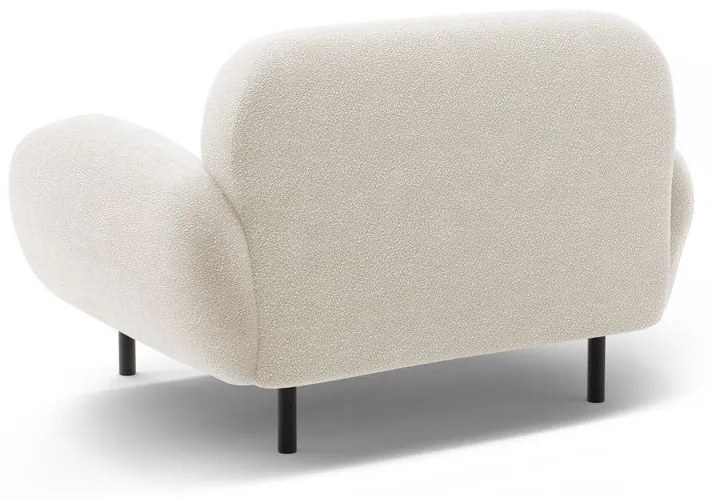 Fotoliu alb cu tapițerie din țesătură bouclé Poppy – Micadoni