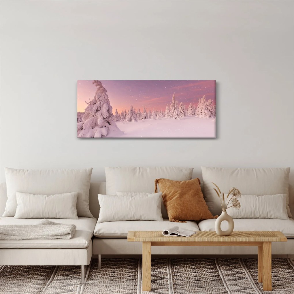 Tablou - Copaci sub așternut de zăpadă (120x50 cm)