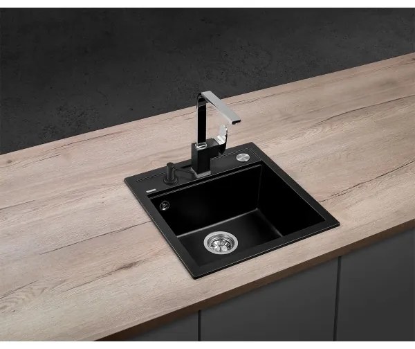 Chiuvetă de bucătărie CUBIS 49x51 cm granit/negru - Concept DG00C50BC