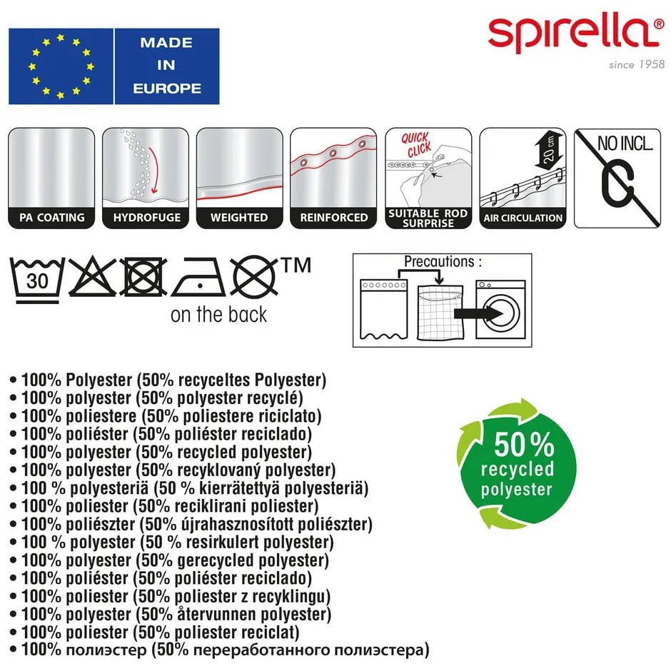 Perdea de duș 180x200 cm Dolly – Spirella