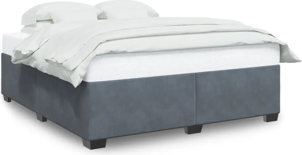 vidaXL Cadru de pat fără saltea, gri închis, 200x200 cm, catifea