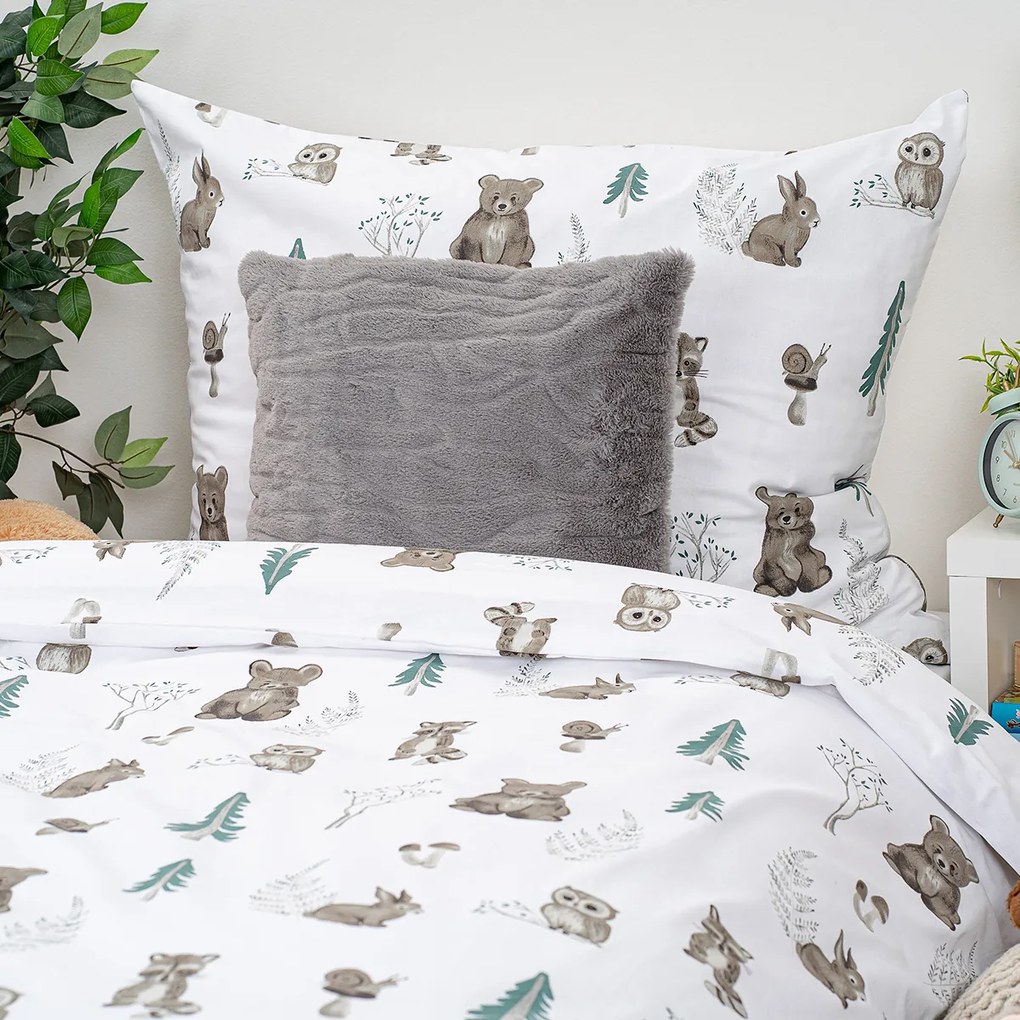 Lenjerie de pat din bumbac 4Home Forest Friends, 140 x 200 cm, 70 x 90 cm