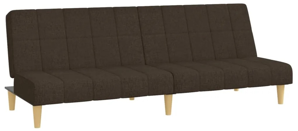 337482 vidaXL Canapea extensibilă cu 2 locuri, maro închis, textil