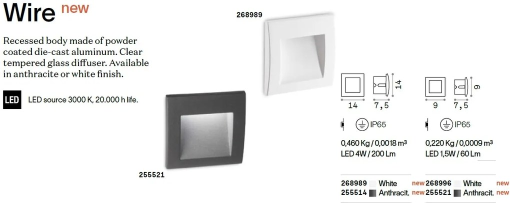 Spot LED incastrabil iluminat ambiental exterior IP65 WIRE AP BIG alb