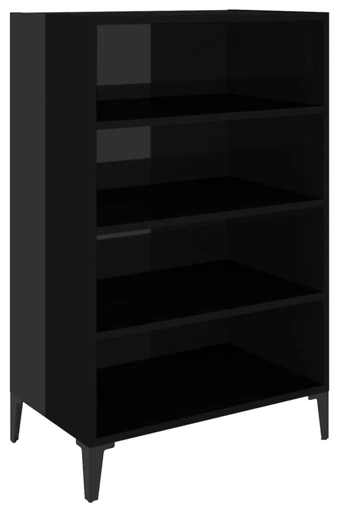 Servanta, negru extralucios, 57x35x90 cm, PAL 1, negru foarte lucios