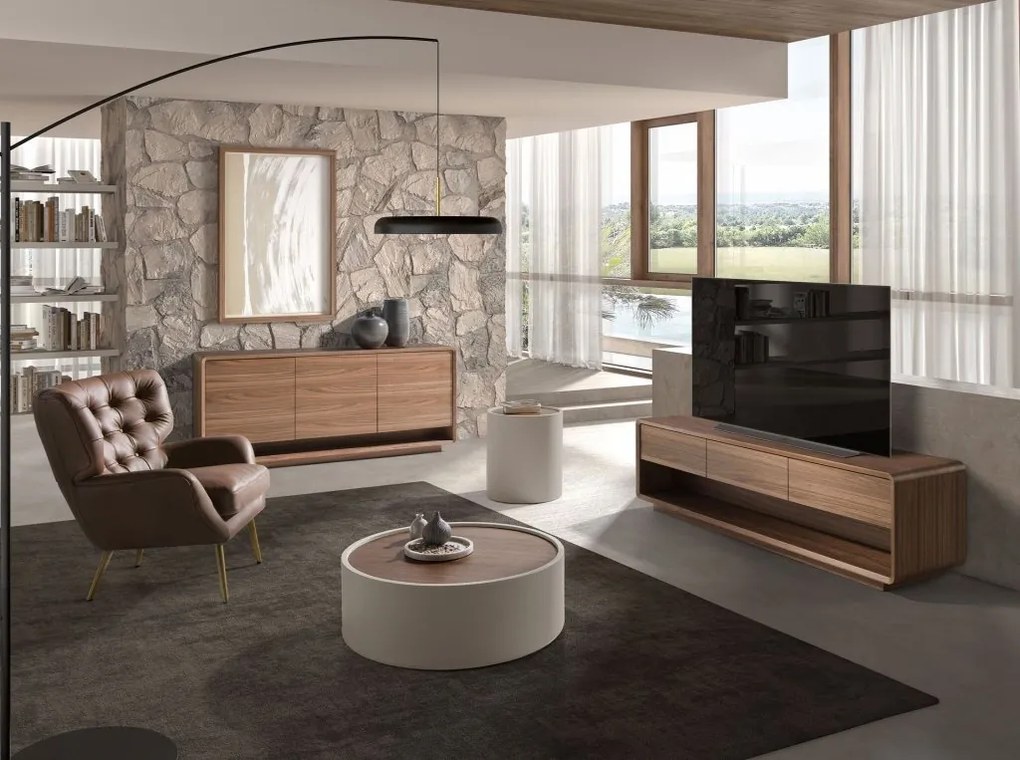 Masuta laterala design LUX Walnut-Bej