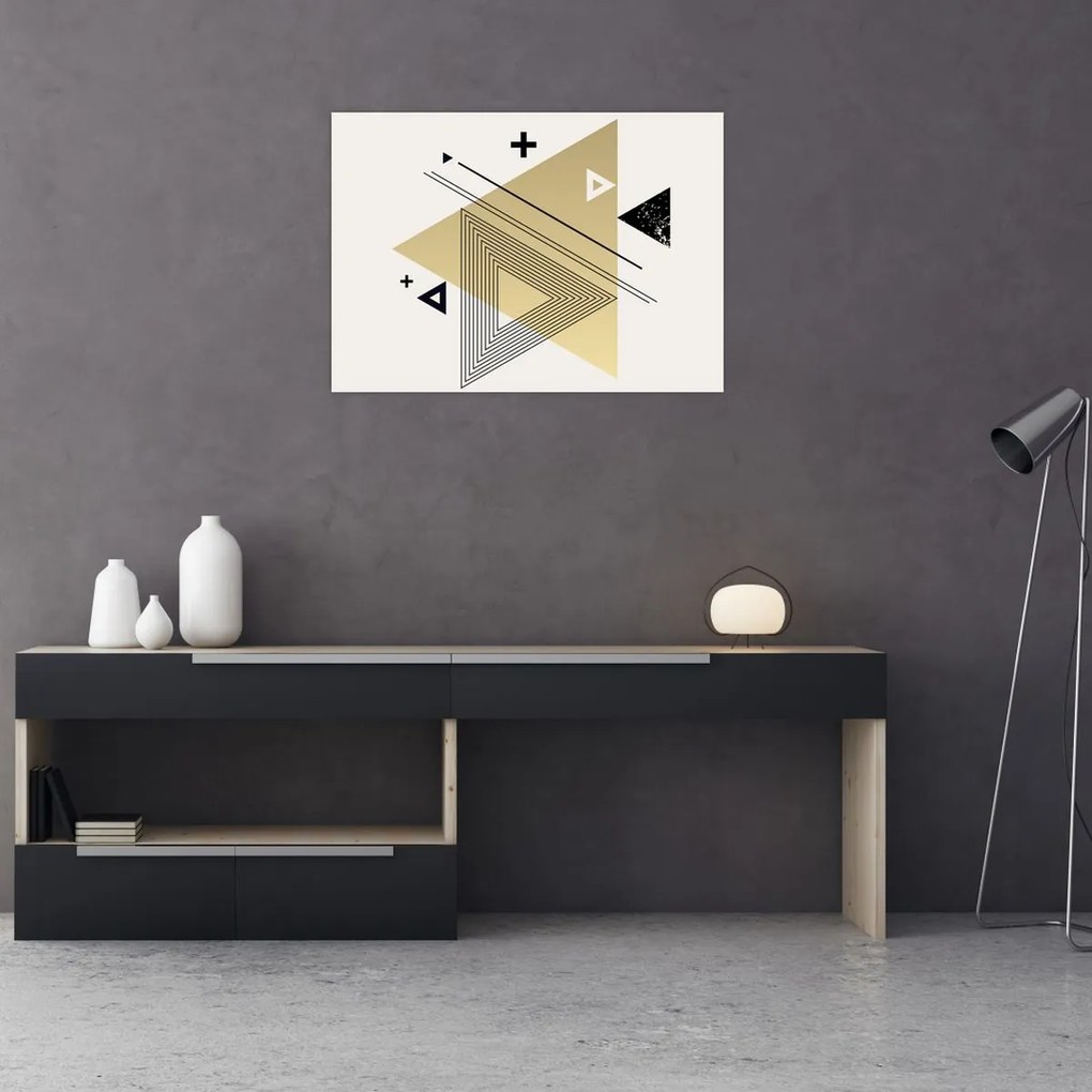 Tablou pe sticlă - Forme geometrice N⁰4 (70x50 cm)