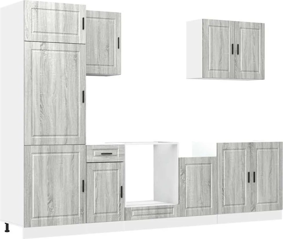 vidaXL Set de dulapuri de bucătărie 7 piese „Porto” lemn Sonoma gri