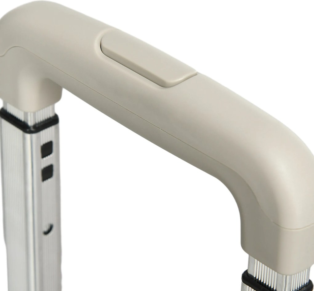 HOMCOM Cărucior Pliabil pentru Cumpărături cu Roți pentru Scări și Mâner Telescopic, Capacitate 80 kg, 51L, Cărucior din Aluminiu pentru Cumpărături și Camping, Alb, 52 x 48 x 100 cm | Aosom Romania