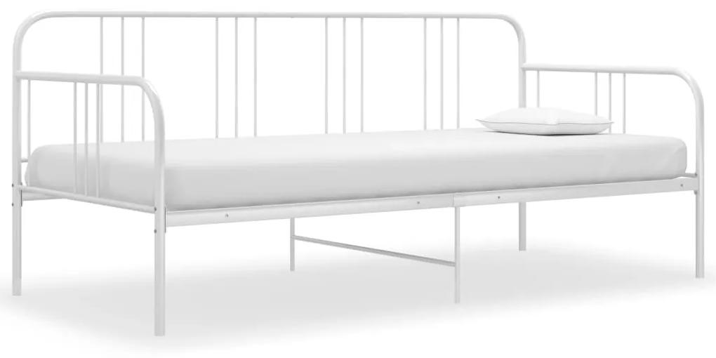 Cadru pat canapea, alb, 90 x 200 cm, metal Alb