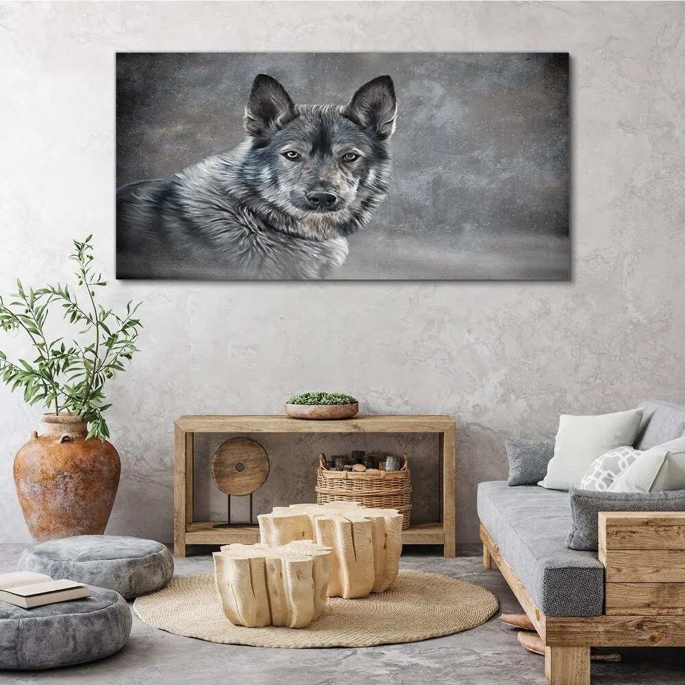 Tablou canvas Zăpadă de iarnă Animal lup Câine