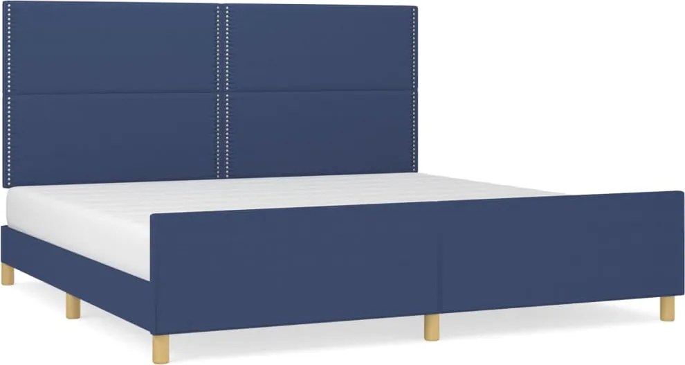 vidaXL Cadru de pat fără saltea, albastru, 200x200 cm, textil