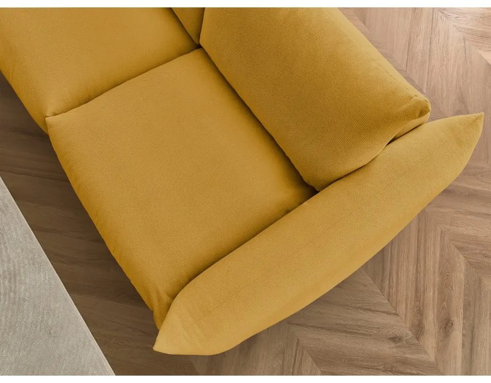 Canapea galbenă extensibilă 214 cm Ernest – Bobochic Paris