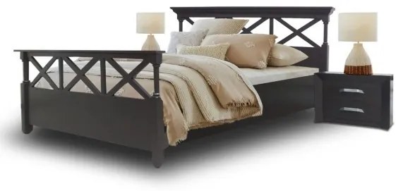 Set Pat Cu 2 Noptiere Brasov, Negru, Dimensiune Saltea 160 x 200 Cm