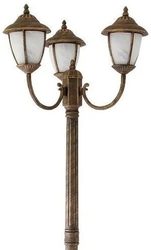 Stalp exterior cu 3 brate, H-212cm, IP43, auriu antic Madrid 8379 RX