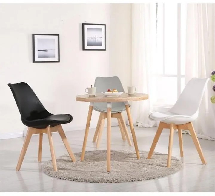 OFERTA Scaun negru BALI MARK cu picioare din fag II. calitate