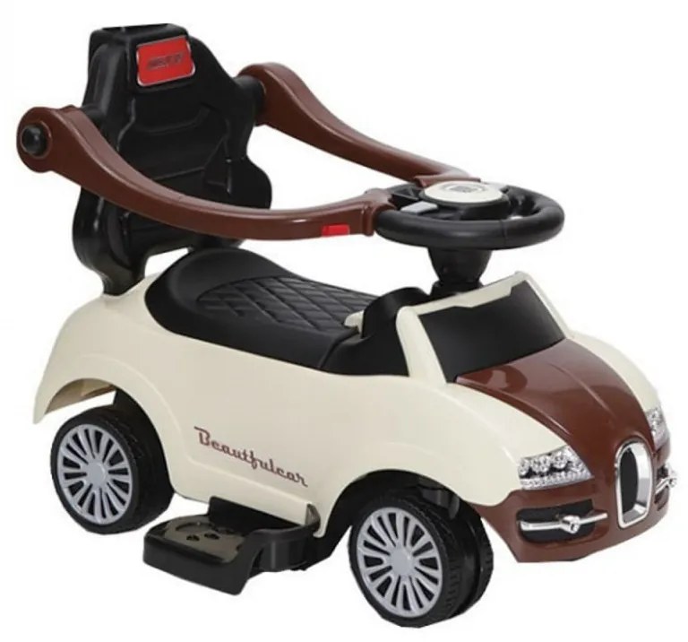 Masinuta copii si bebe NOVOKIDS™ Classico Rider 2 in 1 , Cu melodii si sunete, Maner de impins pentru parinti detasabil, Functie trotineta fara