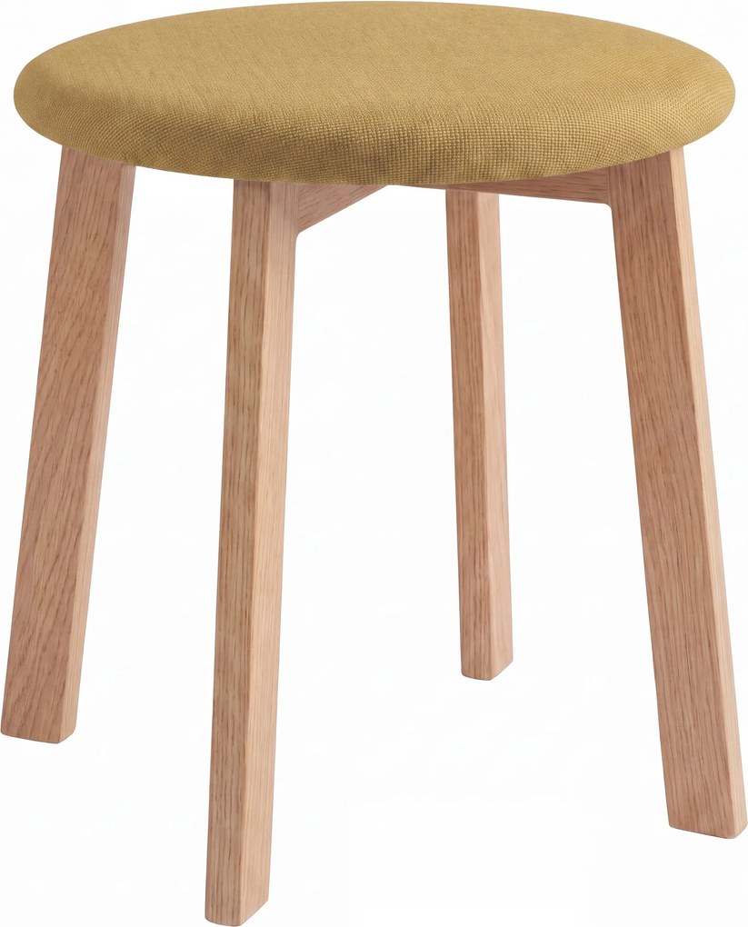 MAZZONI EXPORT Taburet rotund ZOI Caramel (Storm 45) / cadru din stejar