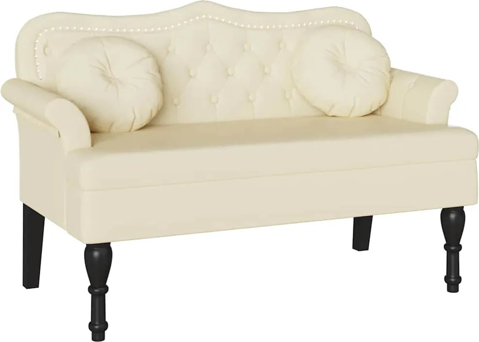 vidaXL Bancă Chesterfield Crem 120.5 x 65 x 75 cm Piele artificială
