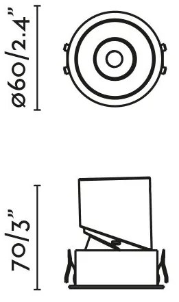 Spot LED incastrabil tavan orientabil LOX 3000K alb