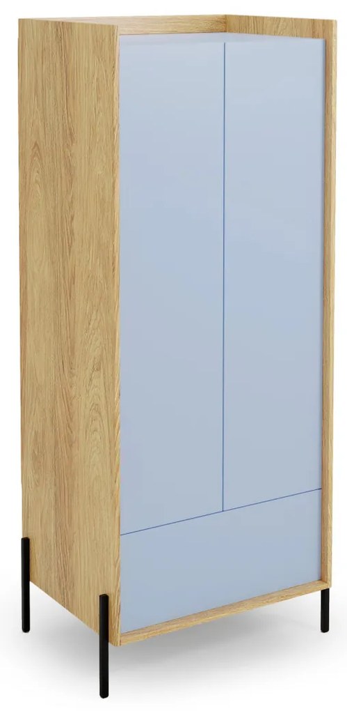 Dulap Mobius 2D albastru/natur H179 cm