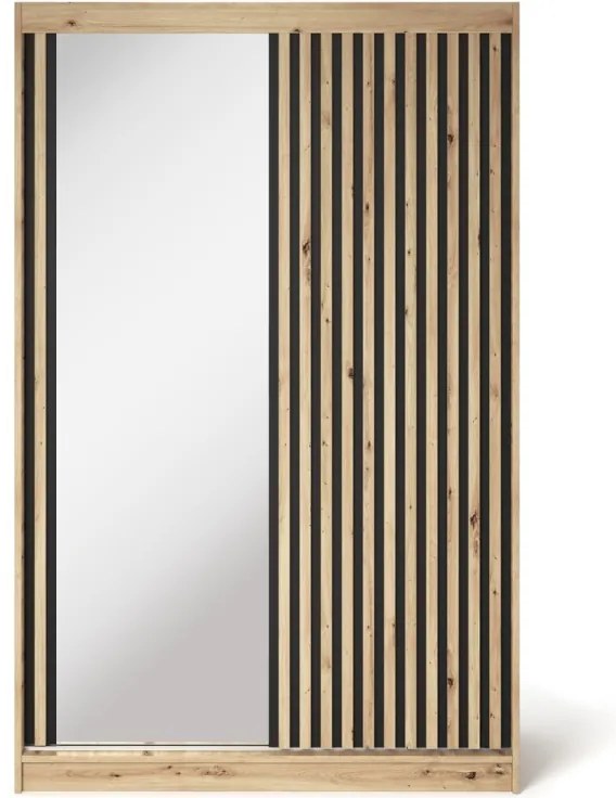 Șifonier cu uși glisante si oglinda, 120x60x204 cm, Emerio II, Eltap