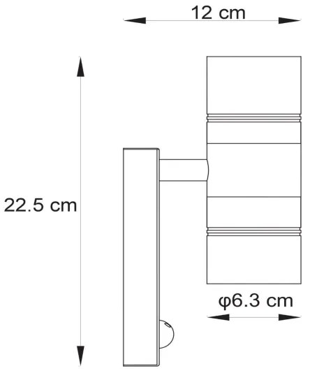 Lucide 14866/10/30 - LED Lampă exterior cu senzor ARNE-LED 2xGU10/5W/230V