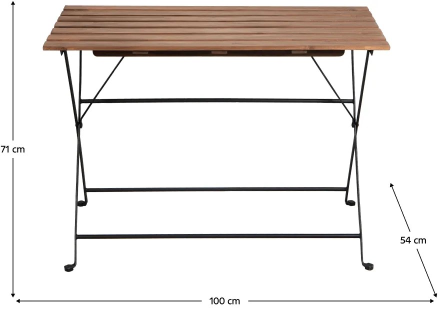 Set de grădină 1+4, acacia/negru, SEDAN TYPE 2