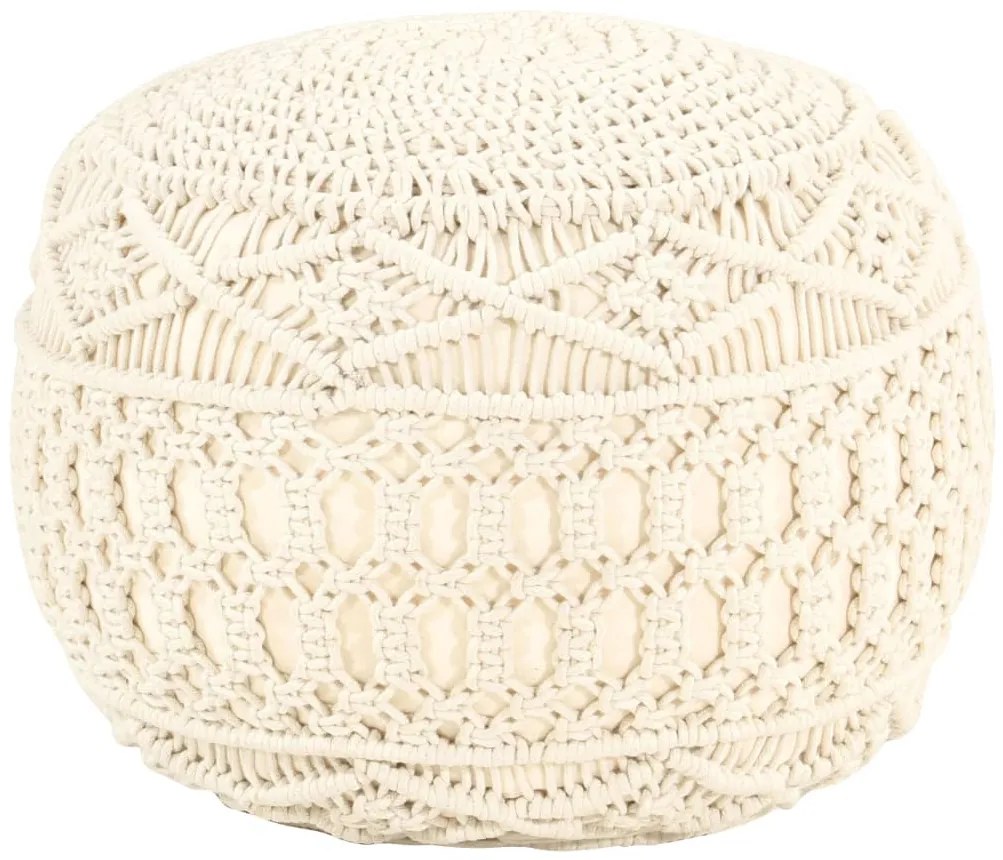 vidaXL Taburet puf macrame lucrat manual, 45 x 30 cm, bumbac