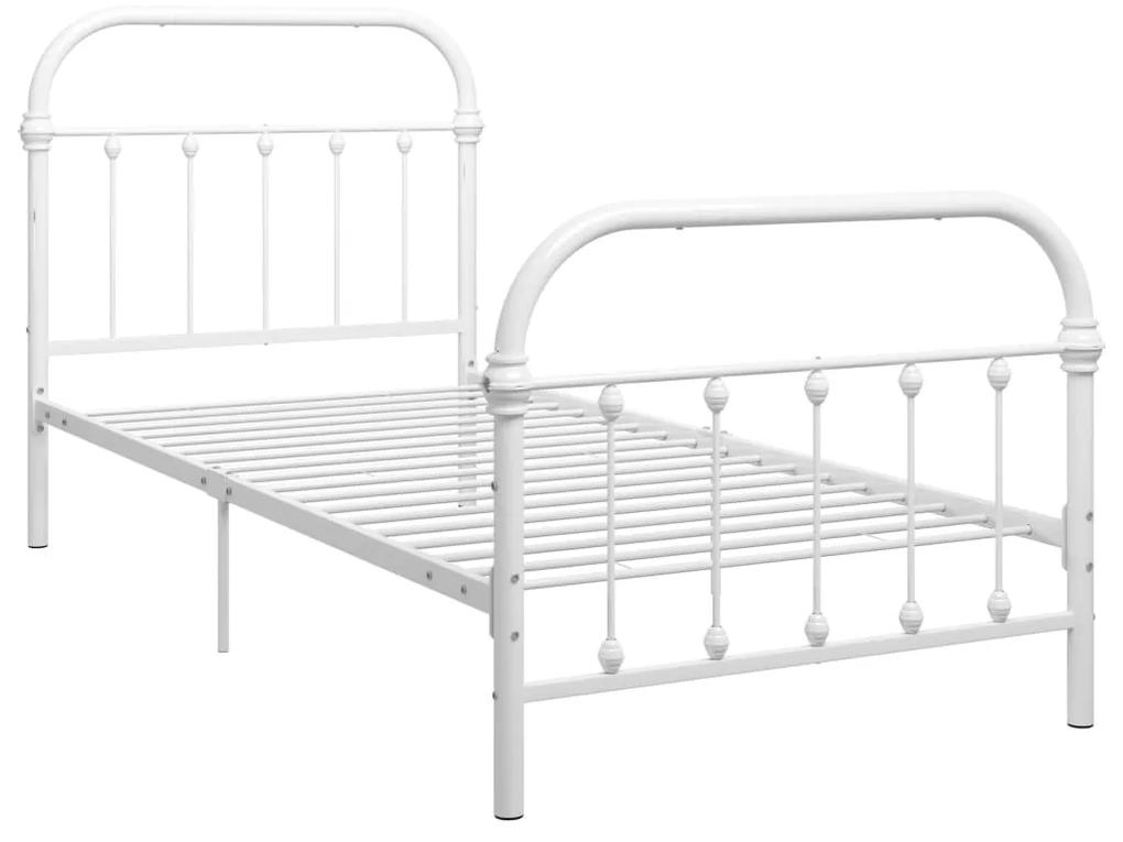 284493 vidaXL Cadru de pat, alb, 100 x 200 cm, metal