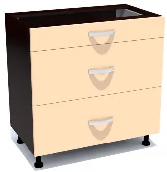 Corp inferior 80 cu 3 sertare metalice greutate Zebra cappuccino