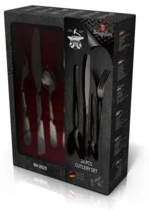Set Tacamuri 24 piese negru oglinda Black Royal Collection Berlinger Haus BH 2620