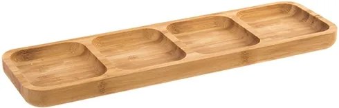 Platou compartimentat din bambus 33x10 cm