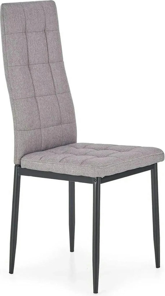 Scaun tapitat K292, gri/negru, stofa clasica/metal, 42X47X98 CM