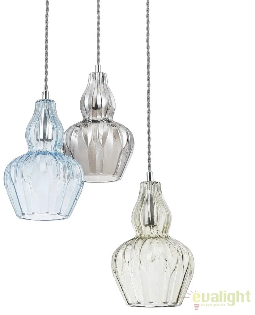 Pendul modern din sticla Eustoma, albastru deschis MYMOD238-PL-01-BL