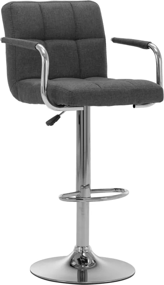 vidaXL Scaun de bar, gri închis, material textil